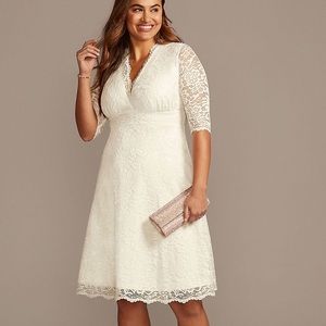 Plus Size Short Lace Wedding Dress